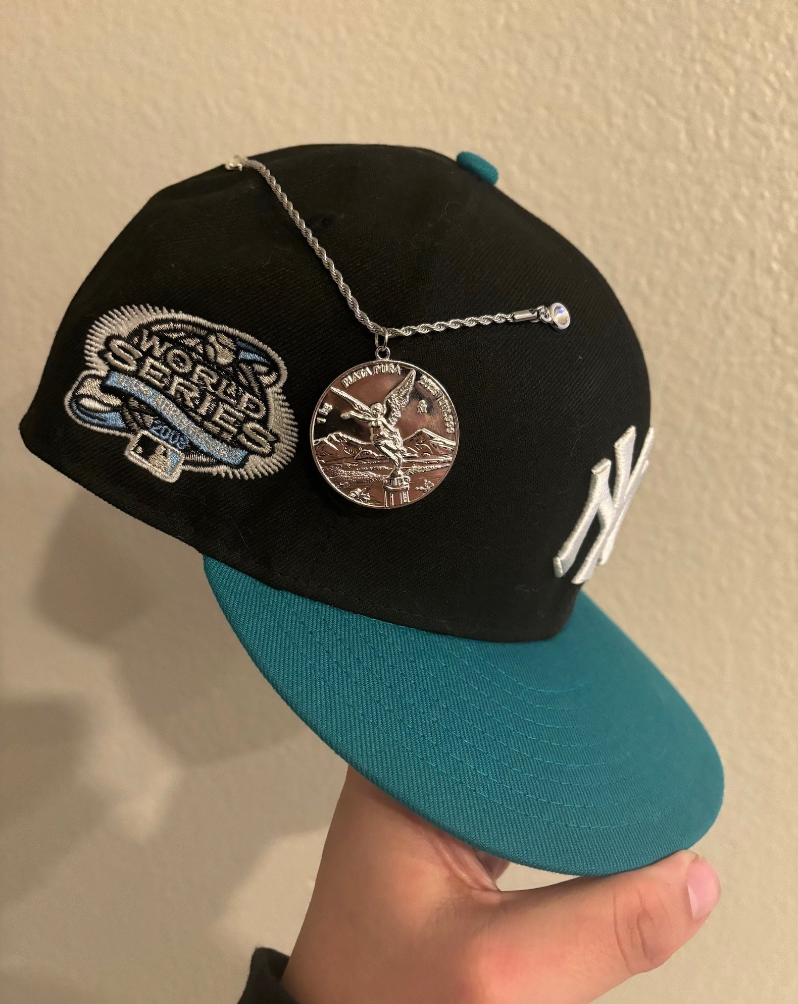 Silver Centenario Hat Chain Pin